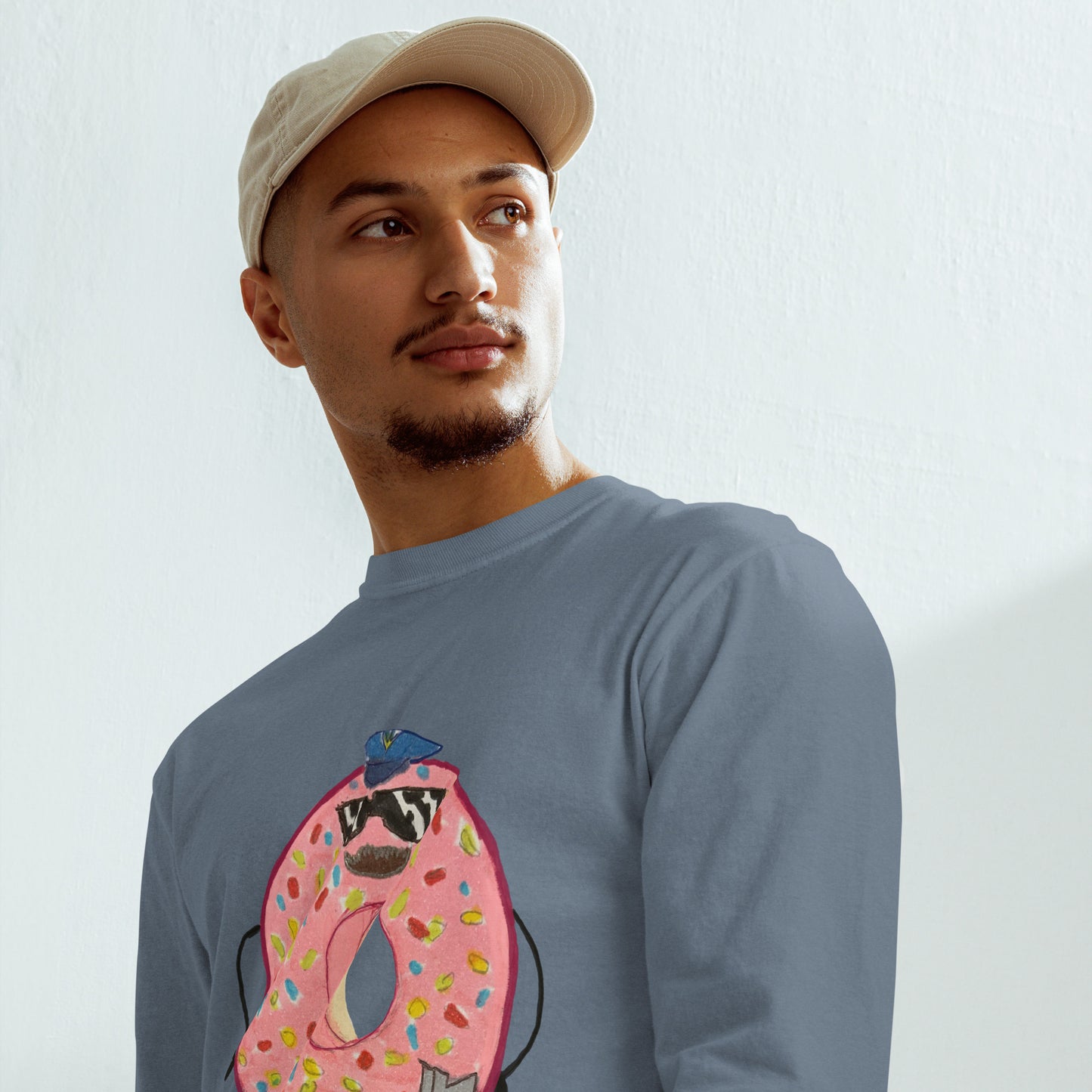 Mr. Doughnut - Garment-dyed heavyweight long-sleeve shirt