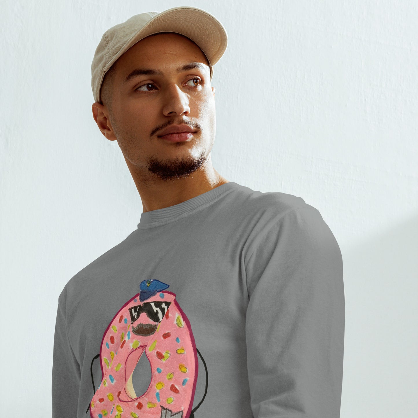 Mr. Doughnut - Garment-dyed heavyweight long-sleeve shirt