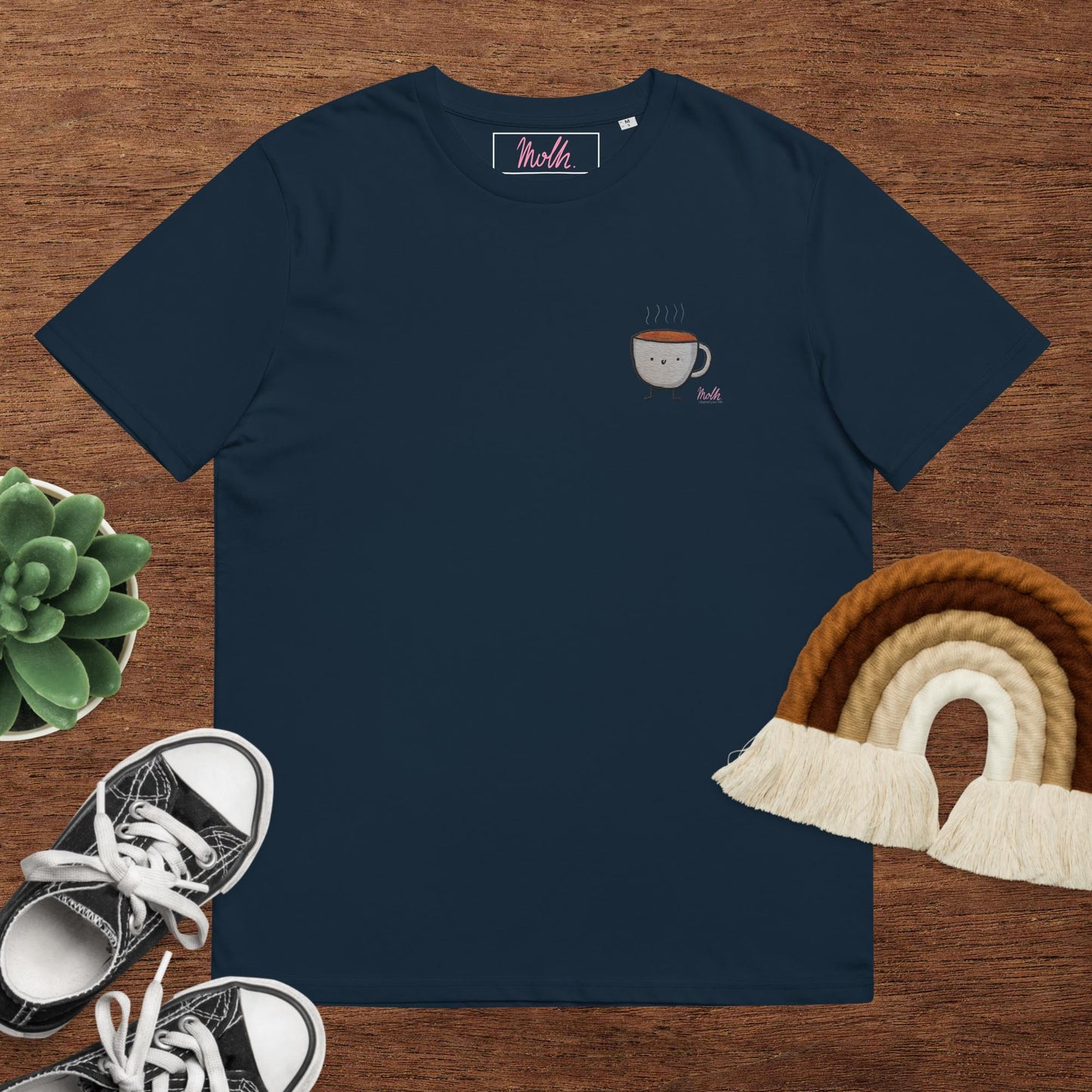 Coffee Mug Embroidered T-Shirt