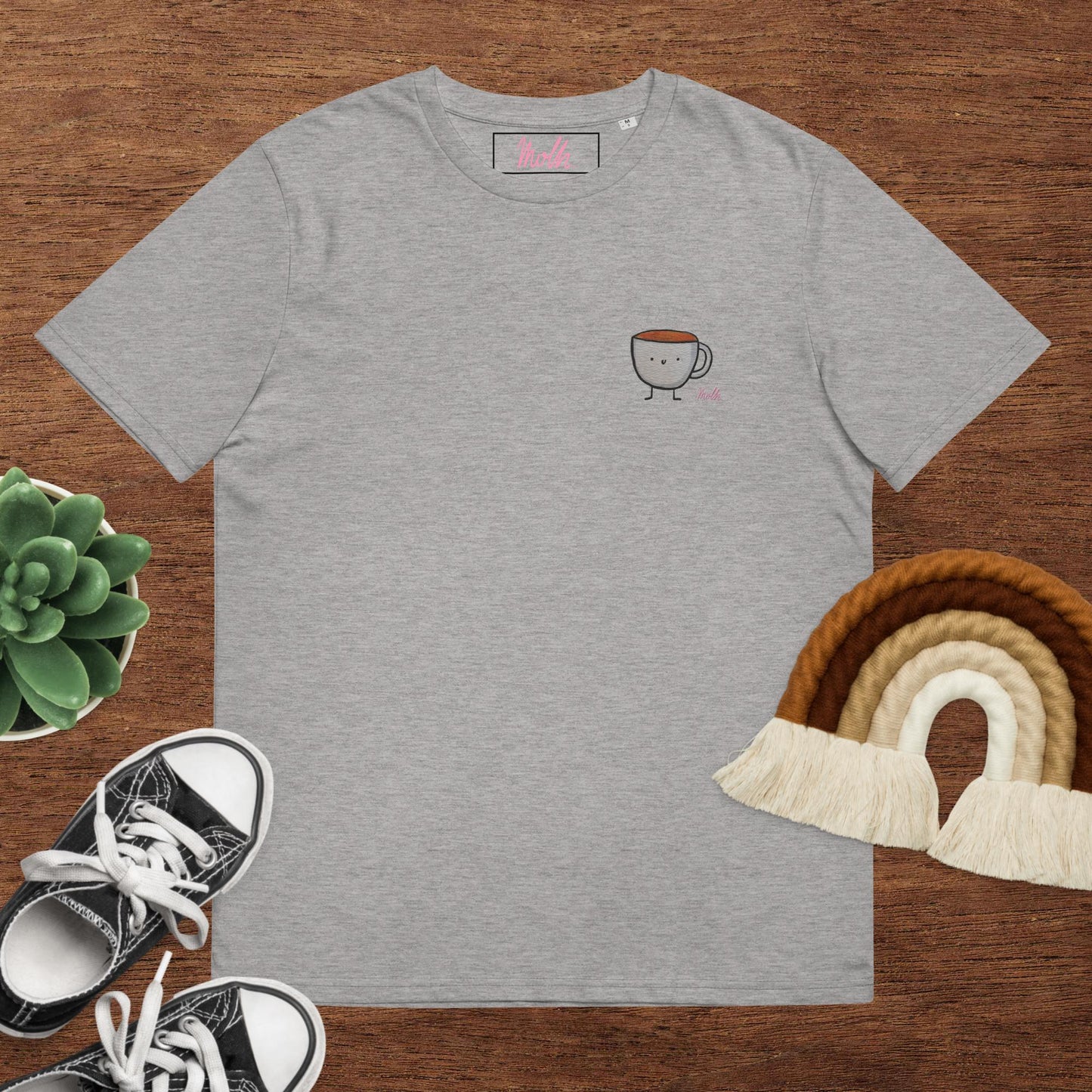 Coffee Mug Embroidered T-Shirt
