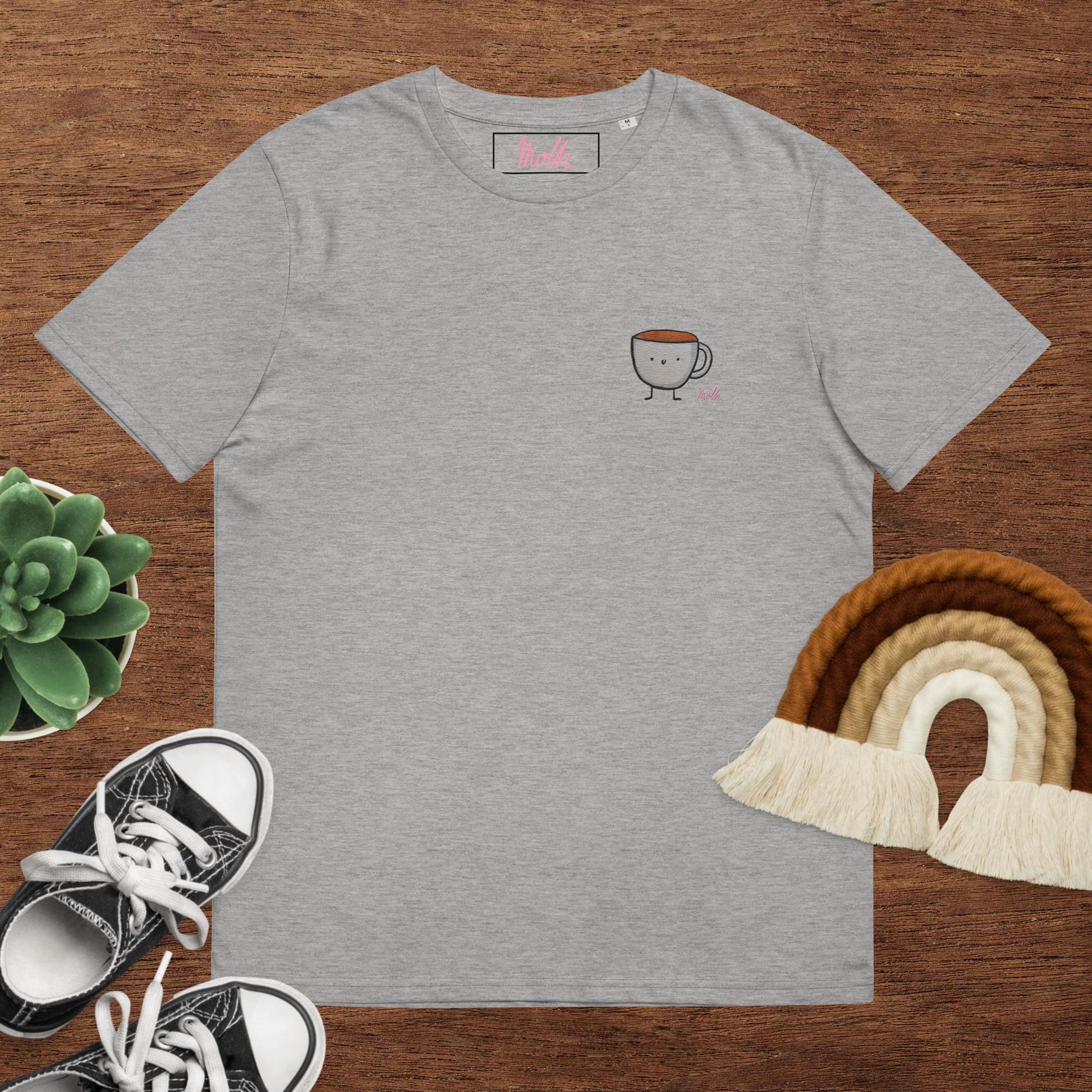 Coffee Mug Embroidered T-Shirt