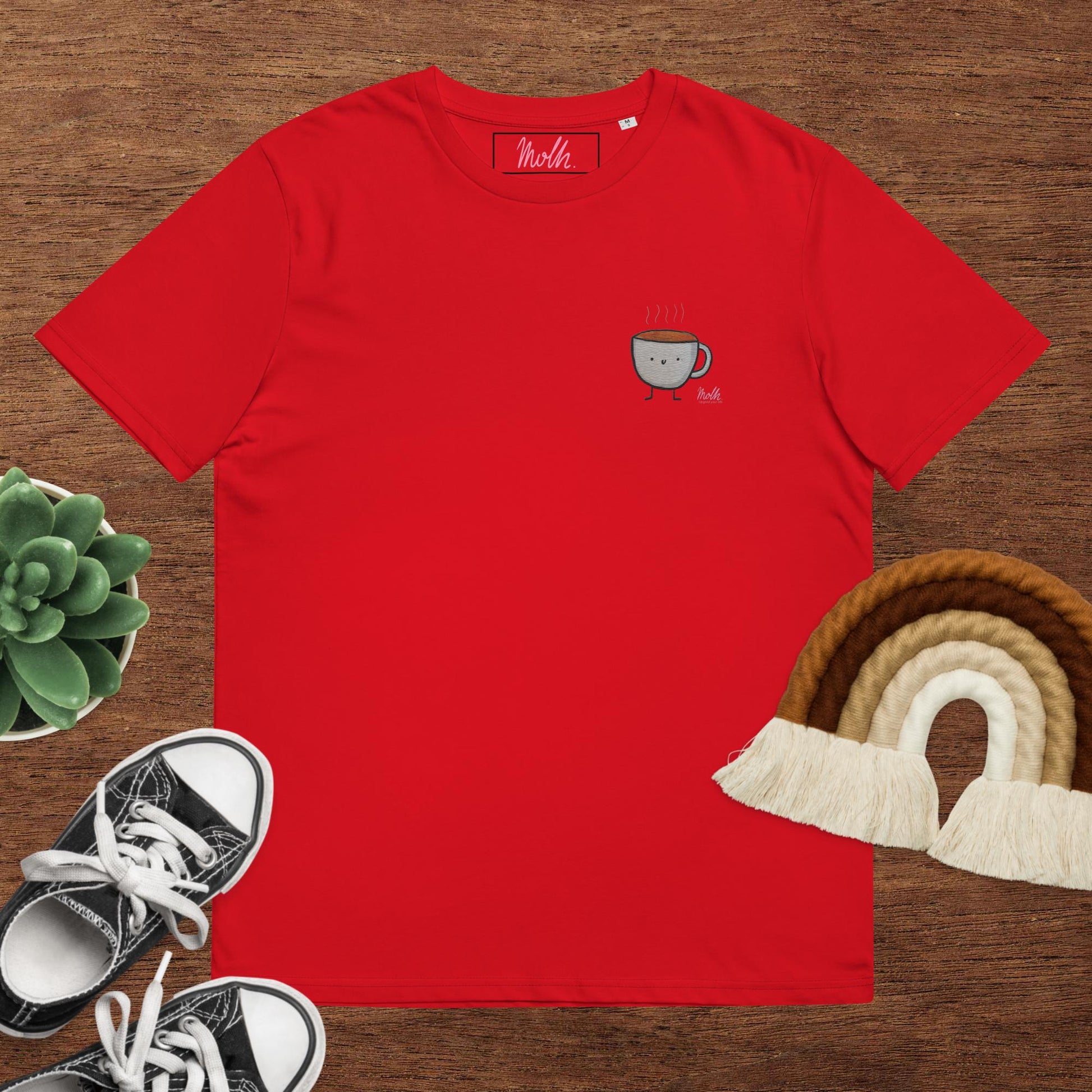 Coffee Mug Embroidered T-Shirt