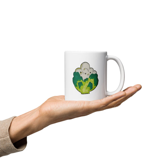 Mr. Cauliflowers White glossy mug