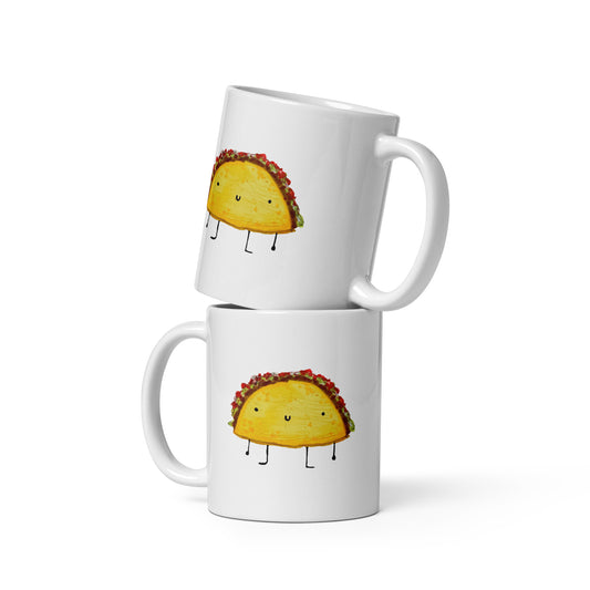 Mr. Taco White glossy mug