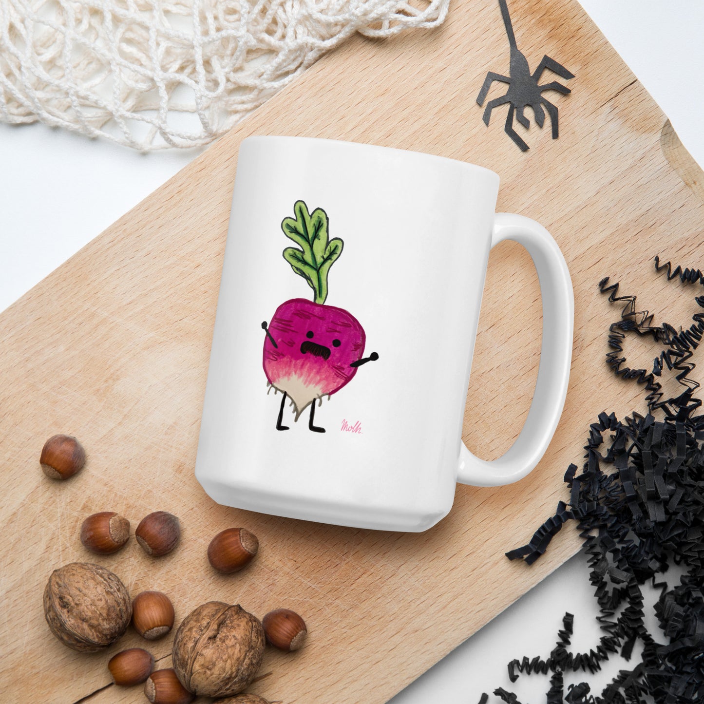 Mr. Radish White glossy mug, upgrade, molh, style